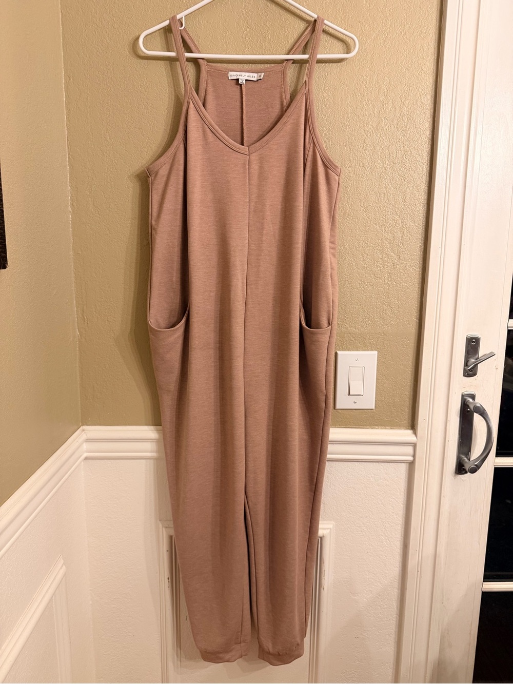 Sincerely Jules Sleeveless Pocket Jumpsuit - Dusty Taupe